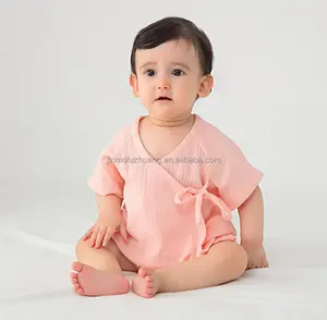 Wholesale Muslin Cotton Summer Short-Sleeved Infant Onesie Baby Clothes Newborn Jumpsuit Toddler Baby Romper