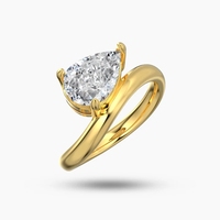Bague en laiton plaqué or 18 carats, motif vague, forme goutte d'eau torsadée, sertie de pierres 5A 8A, design floral glacé, pour mariage