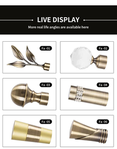 Hot bán phòng khách cửa sổ trang trí rèm đôi cực, có thể điều chỉnh kim loại pha lê <span class=keywords><strong>Curtain</strong></span> Rod Set với Rèm phụ kiện - Product Image 4