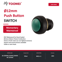 Interrupteur à bouton-poussoir étanche IP67 12 mm avec terminal de soudure TOOWEI
