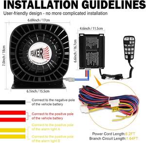 200W acil Polices <span class=keywords><strong>Siren</strong></span> hoparlör kiti çok tonlu ekstra ince PA sistemi 12V araçlar için araba alarmları el mikrofonu - Product Image 6