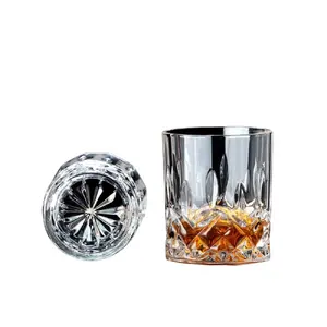 北欧复古威士忌玻璃杯压花透明杯家用啤酒红酒水晶玻璃杯
