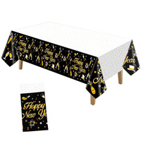 Nappe jetable en plastique MM Happy New Year pour le réveillon du Nouvel An, fête du compte à rebours, décorations de célébration, usine