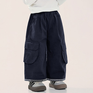 <span class=keywords><strong>Pantalon</strong></span> long décontracté en coton enduit pour bébés garçons, style coréen, color-block, nouvelle collection printemps 2026 - Product Image 2