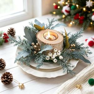 Decoraciones navideñas transfronterizas, candelabros, coronas, decoraciones de mesa para días festivos, accesorios, mini coronas - Product Image 1