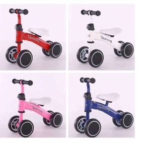 Children's Balance Bike Four Wheel <b>Pedal</b> Free Scooter For Toddlers Mixed Colors Integral Chassis Design - Product Image 1