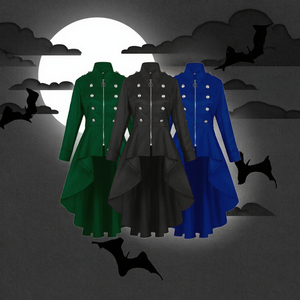 Halloween retro smoking van polyester voor dames, met lange, onregelmatige zoom en stijlvolle cape voor <span class=keywords><strong>tv</strong></span>- en filmkostuums - Product Image 3