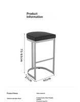 Tabouret de bar en métal de style nordique moderne et minimaliste, chaise haute de réception, non réglable en hauteur, luxe léger, pour bar commercial, maison ou café