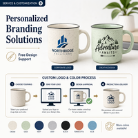 Mug en céramique mouchetée avec logo personnalisé, style émail, tasse à café motif marbre, mug en grès pour cadeau