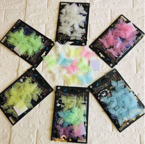 10 set di lettere farfalla <span class=keywords><strong>per</strong></span> bambini rosa supporto glow paste fluorescente 3D parete angelo fata <span class=keywords><strong>adesivi</strong></span> natalizi <span class=keywords><strong>per</strong></span> la festa di compleanno del bambino - Product Image 2