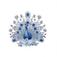 Grenzüberschreitende Tier-Serie 2D Weiß-Blauer Pfau, der seine Federn auseckt, Acryl-Desktop-Ornament nach Maß für Wohnzimmer