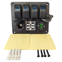 Panneau de commutateur à bascule 4 gang 50 ampères, montage encastré, DC12V 24V, avec prise USB QC3.0, prise allume-cigare pour voitures, camping-cars, camions