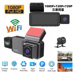 1080P FHD WiFi IPS Car DVR Dash Cam 3-Channel Video Recorder 24H Parking Monitoring Super Night Vision Loop Recording G <strong>Sensor</strong> - Product Image 1