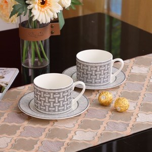 ชุดกาแฟและจานรองน้ำชายามบ่ายสไตล์ยุโรปป่าฝนเขตร้อนหรูหรา - Product Image 6