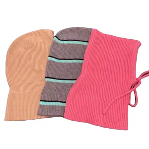 Балаклава зимние теплые шапки вязаный пуловер шейный шарф с капюшоном облегающая шапка на пуговицах для женщин