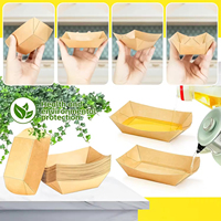 Barquette alimentaire en papier biodégradable personnalisée, imprimée en couleur, pour gaufres, burgers, hot-dogs et corndogs
