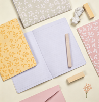 Carnet à couverture souple à imprimé floral A5, motif de fleurs mignon, cahier d'exercices pour étudiants, bureau, école, écriture, prise de notes