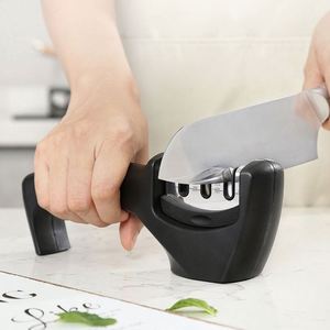 Afilador de Cuchillos de Cocina Ecológico de 3 Etapas, Negro, con Tungsteno y Cerámica, Grano Grueso - Product Image 2