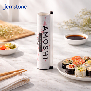 Envase de Papel Personalizado para Sushi para Llevar, Envase Ecológico para Rollos de Sushi con Tapas de Plástico y Botella para Salsa de Soya - Product Image 3