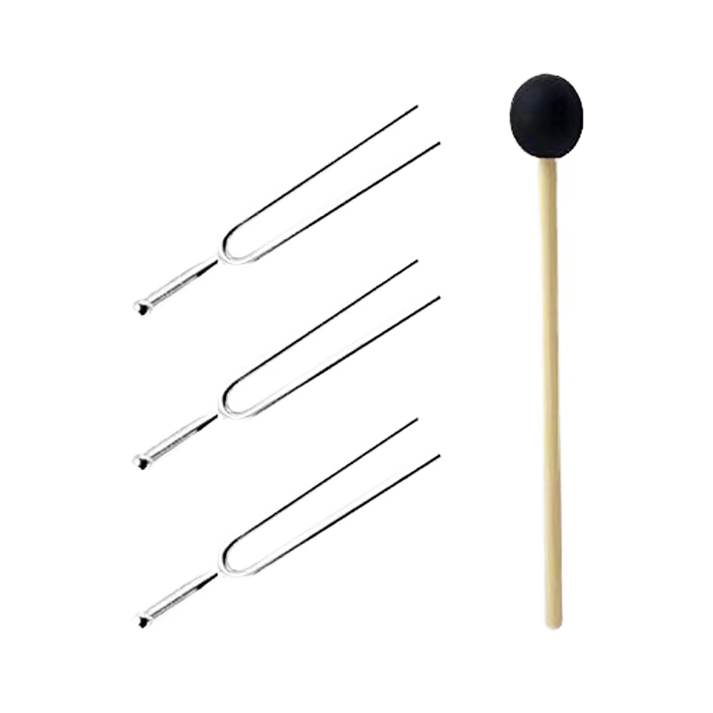 3 diapasons et 1 bâton