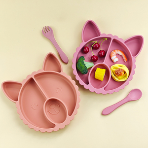 Assiette pour bébé en silicone de qualité alimentaire avec logo personnalisé, design alpaga, pour enfants, assiette à repas divisée pour enfants - Product Image 3