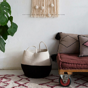 Pot de couverture de plante en rotin tissé aux algues naturelles peut être plié panier de rangement de cuisine intérieur et extérieur - Product Image 4