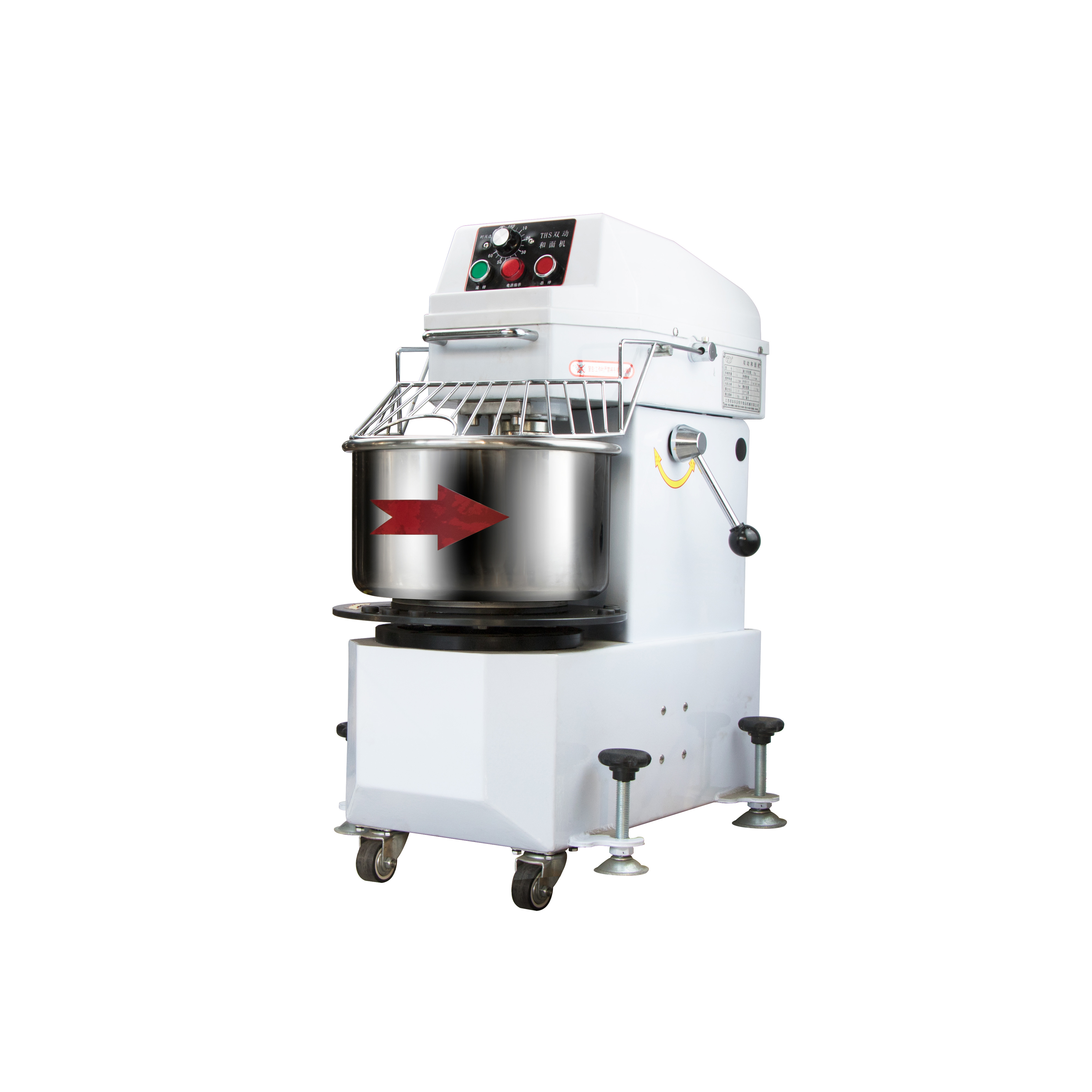 Спиральный тестомешалка для ресторана с подъемной головкой 220 В 30 л