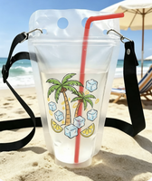 Sachet Doypack à bec verseur pour jus et boissons, personnalisé, transparent, souple, en plastique pour liquides, Échantillons gratuits offerts 1000