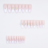 Faux Ongles de Luxe 24 Pièces en Gros, Grande Remise, Diamant Complet & Style Noël, Faux Ongles à Coller & Ongles de Noël pour Filles