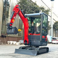 Mini-excavatrice compacte sur chenilles de 1,5 tonne la plus vendue pour l'agriculture et les vergers, certifiée CE EPA, avec pièces de rechange