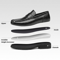 Mocassins pour hommes en cuir de vachette, rehaussants de 6 cm, pour affaires, loisirs et mariage, prix usine de gros