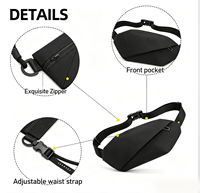 Sac de poitrine imperméable pour homme, sac banane léger en nylon, sac ceinture ajustable pour le sport, la course et les voyages