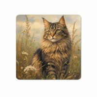 Tableau mural en aluminium motif chat tigré, décoration murale en métal, impression artistique en aluminium, carré 20 cm