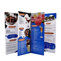 Pabrik disesuaikan CMYK PVC tahan air kualitas tinggi buku Menu restoran dengan mengikat Spiral
