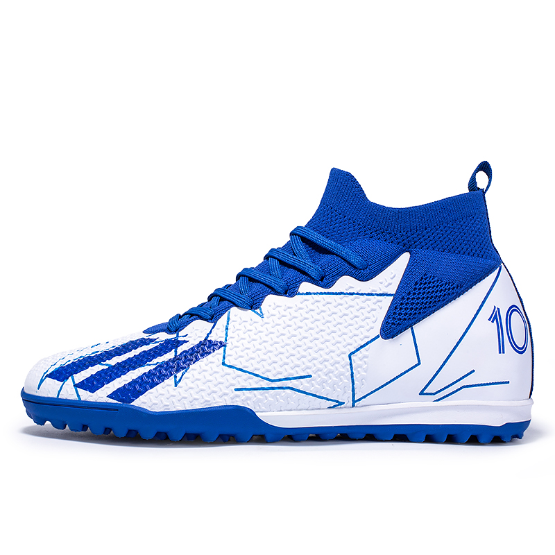 2024 Men's High-Top Football Shoes Fly-Weave Technology TF Broken Spikes Long Spikes for Winter Sports Training Hot Soccer Boys