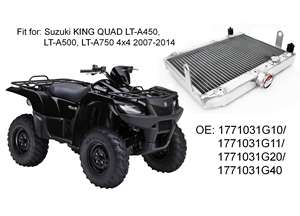 Pièces de VTT refroidisseur d'eau de moteur de performance radiateur en aluminium pour <span class=keywords><strong>Suzuki</strong></span> KING <span class=keywords><strong>QUAD</strong></span> 750 <span class=keywords><strong>LT</strong></span>-A450 <span class=keywords><strong>LT</strong></span>-A500 <span class=keywords><strong>LT</strong></span>-A750 4x4 2007-2014 - Product Image 4