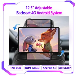 จอภาพติดพนักพิงศีรษะในรถยนต์ 8 คอร์ 6-128GB 4G WiFi ขนาด 12.5 นิ้ว ความละเอียด 2K หมุนได้ 2000x1200 Incell ระบบ Android 14 สำหรับมัลติมีเดียเบาะหลัง กล้อง 5.0MP - Product Image 2