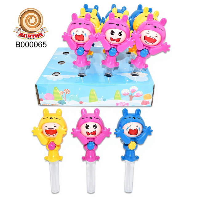 Cute Cartoon Face Changing Toy Promotional Toys Halal Sweet Colorful Fruity Flavor Hard Candy Plastic Compressed Tablet Candy