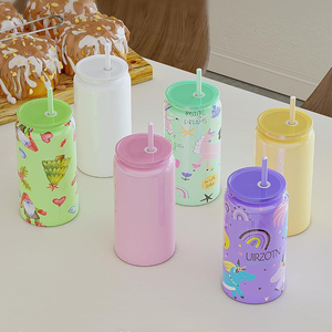16Oz Customized Candy Colorful 304 Stainless Steel Soda <strong>Beer</strong> Sublimation Can Tumbler Without Handle