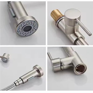 Robinet de cuisine de luxe en acier inoxydable de haute qualité, à poignée unique, à montage sur plan, avec douchette extractible <span class=keywords><strong>flexible</strong></span> pour hôtels - Product Image 3