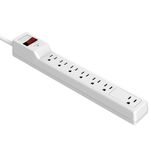 Multiprise ETL certifiée PLUGTUL HT-H61A2 490J avec protection contre les surtensions, 7 prises (6+1 transformateur), 15A 125V, câble de 1,5-25 pieds - Product Image 1