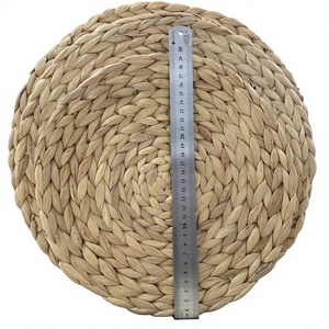 Water Hyacinth Craft Placemat Round Table <b>Mat</b> Hand Woven Heat Resistant Anti Scalding Farmhouse Decor Eco Friendly - Product Image 1