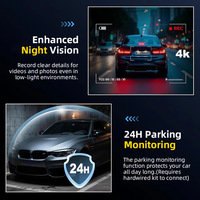 Caméra embarquée 4K IPS avant/arrière avec GPS, vision nocturne supérieure, Wi-Fi intégré, contrôle par application, garantie 1 an A80