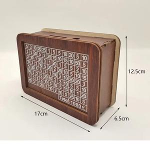 Salvadanaio in Legno da 1000/2000/3000/5000/10000 Euro con Obiettivo di Risparmio e Numeri, Riutilizzabile - Product Image 2