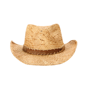 Linglong – chapeau de paille en raphia pour hommes et femmes, vente en gros, motif au Crochet, léger, Cowboy, été - Product Image 3
