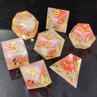 Jeu de dés polyédriques en acrylique peints à la main, 7 pièces, moins cher, pour jeux de société - Jeu portable avec 12 couleurs