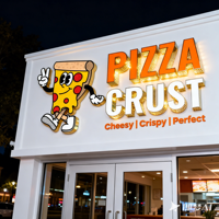 Enseigne de Luxe Premium en Lettres Dorées Lumineuses, Enseigne de Façade en Acrylique Frontlit, Enseigne LED Personnalisée pour Nom de Restaurant et Logo