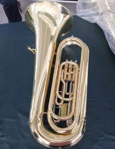 <span class=keywords><strong>Tuba</strong></span> à <span class=keywords><strong>Pistons</strong></span> en Laiton Laqué Or de Haute Qualité, Clé Bb, 3/<span class=keywords><strong>4</strong></span> <span class=keywords><strong>Pistons</strong></span>, avec 3 <span class=keywords><strong>Pistons</strong></span> en Cupronickel (JTU-510) - Product Image 3
