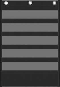 Tablero de Pared Negro de 5 Bolsillos (25.2x17 Pulgadas) de Poliéster No Tejido y PVC para Niños, para Aprender el Alfabeto, Personalizable - Product Image 3