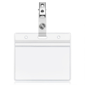 Insignia de nombre horizontal de PVC transparente, portatarjetas de identificación de Trabajo para Empleados de negocios, suministros escolares y de oficina - Product Image 1